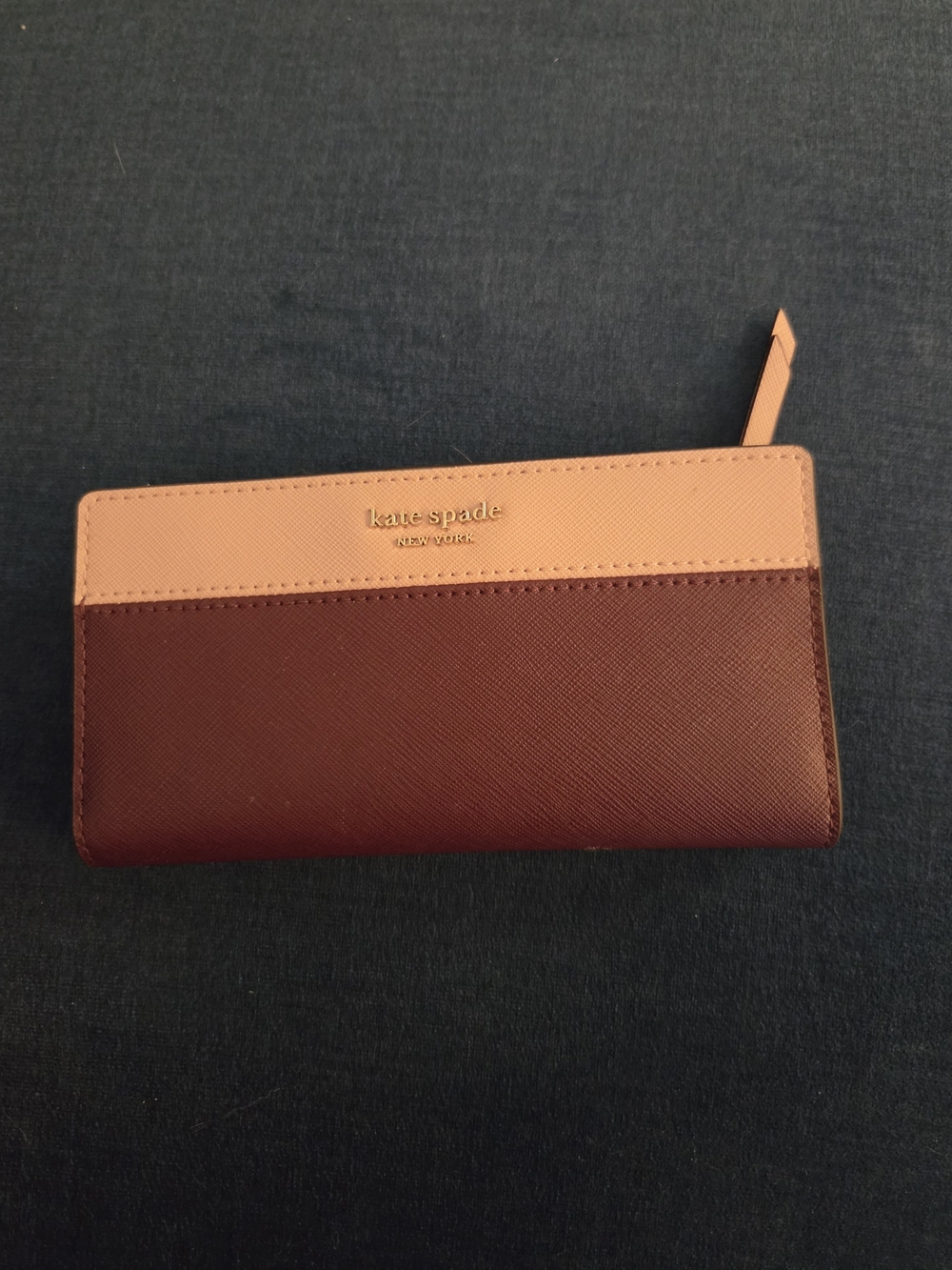kate spade Burgundy and Pink Wallet with Gold Logo